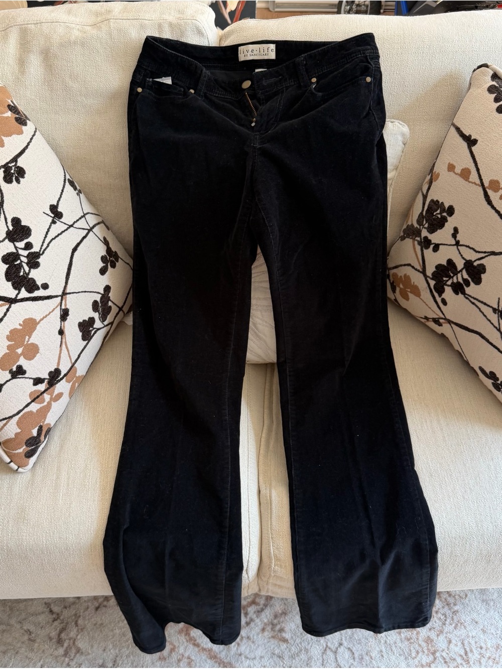 Sanctuary Black Corduroy Flare Pants